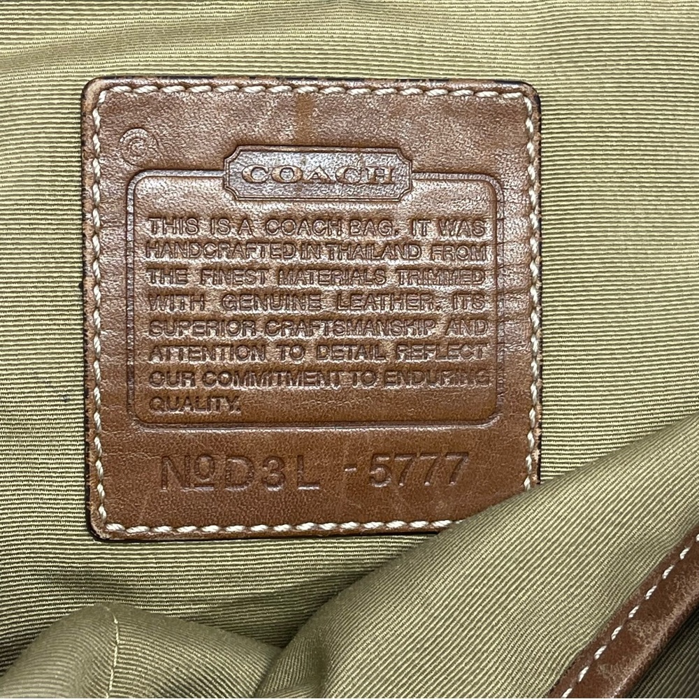 COACH Canvas Messenger Bag with Leather Trim - Picture 8 of 16